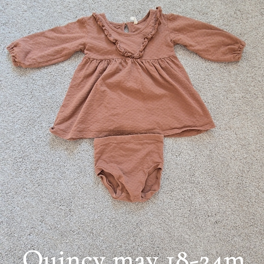 Brown Baby Dress with Bloomers